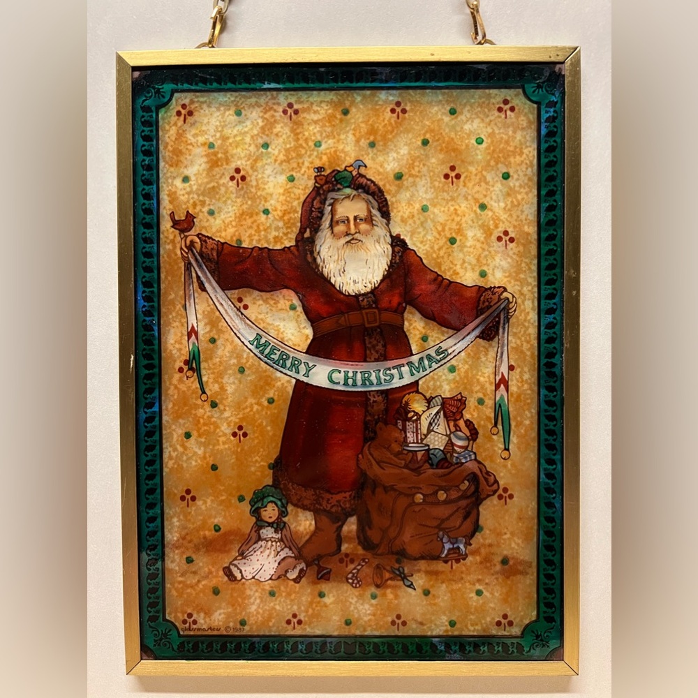 GLASSMASTERS Santa stained glass sun catcher